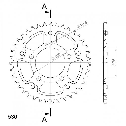 Supersprox Stealth Chain wheel 530 - 34Z (black)