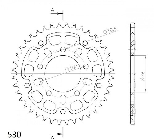 Supersprox Stealth Chain wheel 530 - 36Z (black)