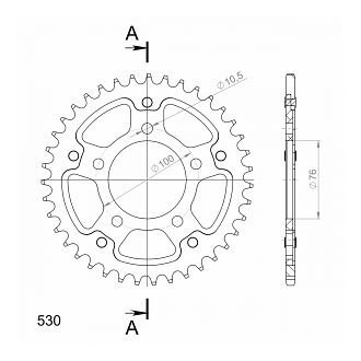 Supersprox Stealth rocchetto per catena 530 - 39Z (nero)