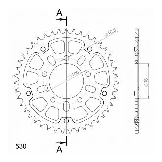 Supersprox Stealth Chain wheel 530 - 44Z (black)