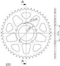 Supersprox alluminio rocchetto per catena 530 - 46Z (nero)