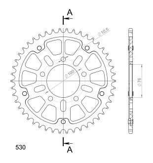 Supersprox Stealth Chain wheel 530 - 46Z (black)