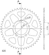 Supersprox alluminio rocchetto per catena 530 - 48Z (nero)