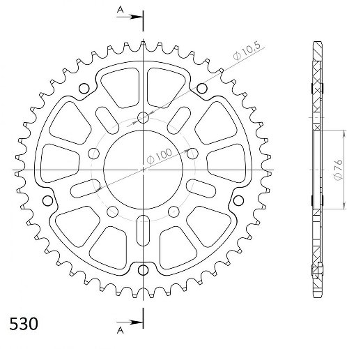 Supersprox Stealth Chain wheel 530 - 48Z (gold)