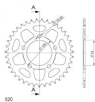 Supersprox aluminium roue d`entrainement 520 - 37Z (noir)