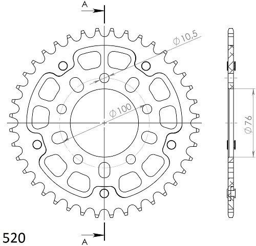 Supersprox Stealth-Kettenrad 520 - 40Z (schwarz)