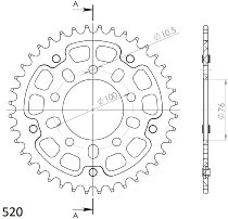 Supersprox Stealth rocchetto per catena 520 - 40Z (nero)