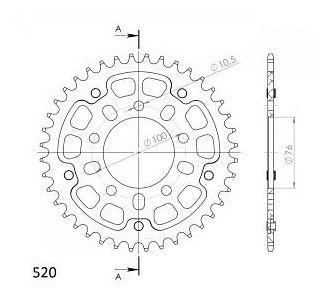 Supersprox Stealth rocchetto per catena 520 - 40Z (rosso)