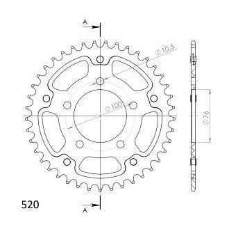 Supersprox Stealth rueda de cadena 520 - 41Z (negro)