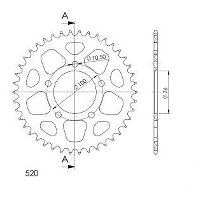 Supersprox Aluminium Chain wheel 520 - 41Z (gold)