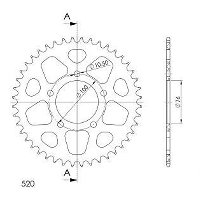 Supersprox Aluminium Chain wheel 520 - 43Z (gold)