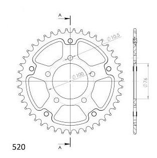 Supersprox Stealth-Kettenrad 520 - 43Z (rot)