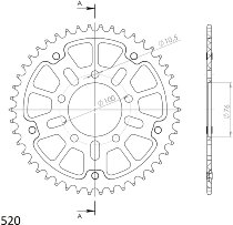 Supersprox Stealth rueda de cadena 520 - 45Z (azul)