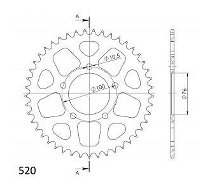 Supersprox aluminio rueda de cadena 520 - 45Z (oro)