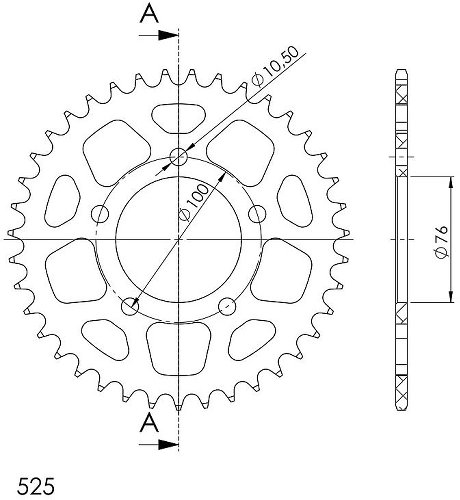 Supersprox alluminio rocchetto per catena 525 - 40Z (azurro)