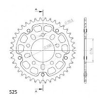 Supersprox Stealth-Kettenrad 525 - 40Z (rot)