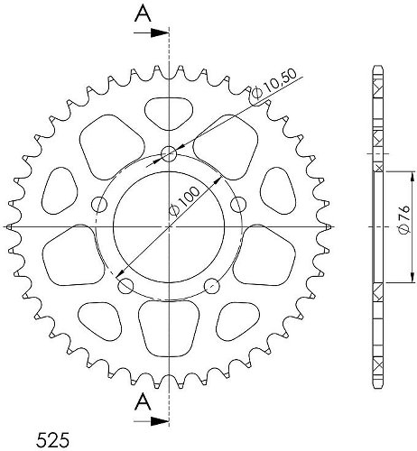 Supersprox aluminio rueda de cadena 525 - 41Z (azul)