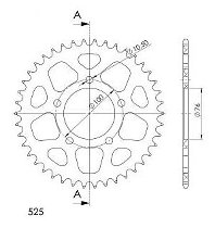 Supersprox aluminium roue d`entrainement 525 - 41Z (or)