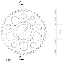 Supersprox aluminium roue d`entrainement 525 - 44Z (bleue)