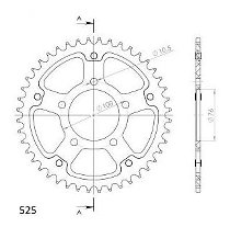 Supersprox Stealth Chain wheel 525 - 44Z (red)