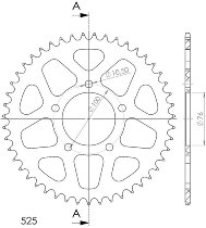 Supersprox Aluminium Chain wheel 525 - 46Z (blue)