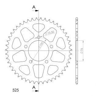 Supersprox alluminio rocchetto per catena 525 - 46Z (oro)