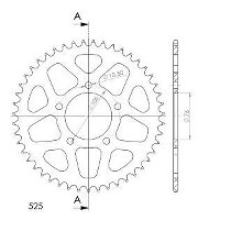 Supersprox Aluminium Chain wheel 525 - 46Z (gold)