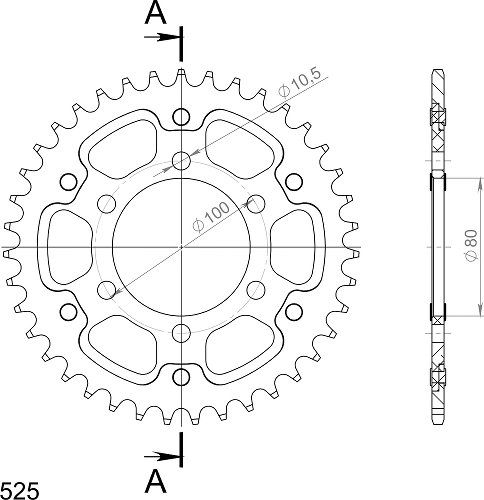 Supersprox Stealth Chain wheel 525 - 38Z (blue)