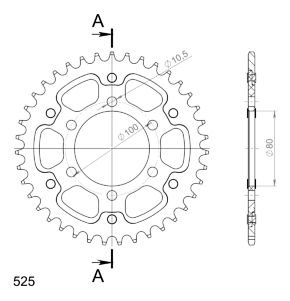 Supersprox Stealth Chain wheel 525 - 38Z (silver)