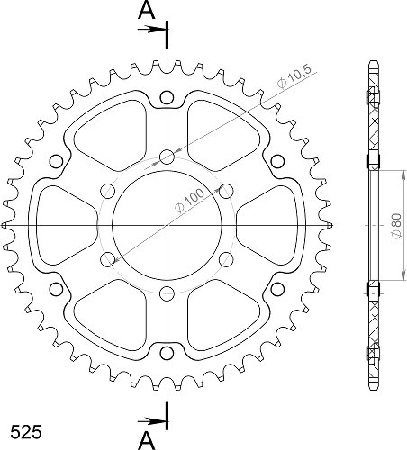 Supersprox Stealth Chain wheel 525 - 45Z (blue)