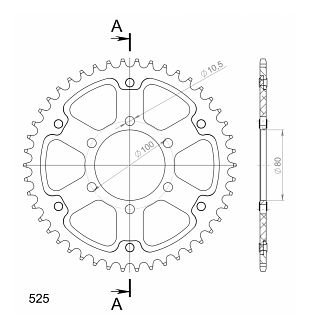 Supersprox Stealth Chain wheel 525 - 46Z (red)