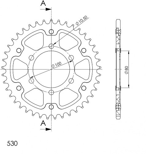 Supersprox Stealth roue d`entrainement 530 - 40Z (noir)