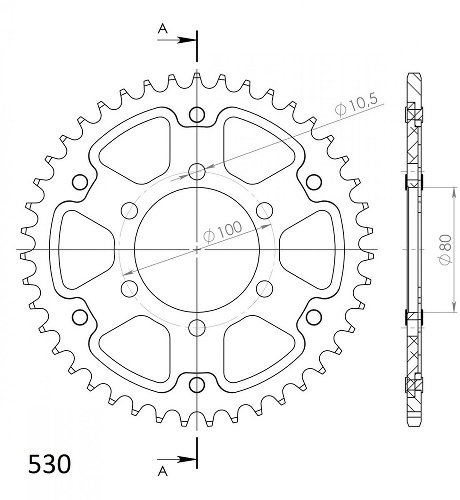 Supersprox Stealth Chain wheel 530 - 44Z (black)