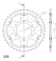 Supersprox Stealth rocchetto per catena 530 - 44Z (nero)