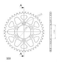 Supersprox alluminio rocchetto per catena 530 - 44Z (oro)