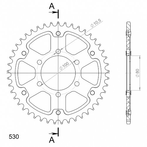 Supersprox Stealth Chain wheel 530 - 48Z (black)