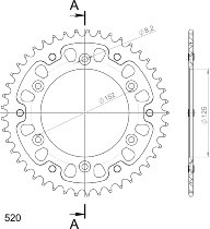 Supersprox Stealth Chain wheel 520 - 45Z (red)