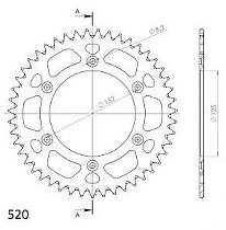 Supersprox aluminium roue d`entrainement 520 - 47Z (rouge)