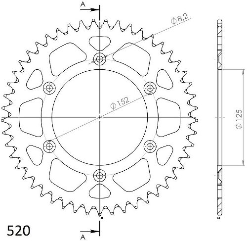 Supersprox aluminium roue d`entrainement 520 - 48Z (bleue)