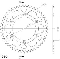 Supersprox Aluminium Chain wheel 520 - 48Z (blue)