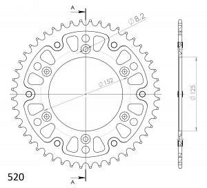 Supersprox Stealth rueda de cadena 520 - 48Z (argénteo)