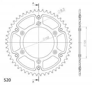 Supersprox Stealth rueda de cadena 520 - 49Z (negro)