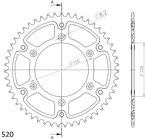 Supersprox Stealth-Kettenrad 520 - 49Z (gold)