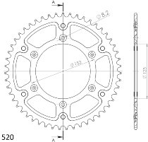 Supersprox Stealth rueda de cadena 520 - 49Z (oro)