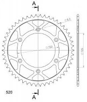 Supersprox acero rueda de cadena 520 - 50Z (negro)