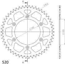 Supersprox alluminio rocchetto per catena 520 - 50Z (rosso)