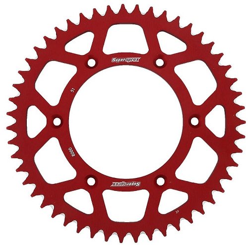 Supersprox aluminio rueda de cadena 520 - 51Z (rojo)