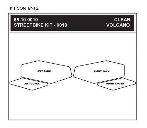 Stompgrip Volcano, klar/schwarz - Yamaha YZF-R6 08-16