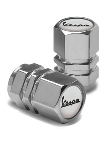 Vespa Valve cap kit, silver, aluminium