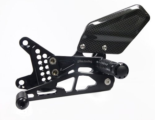 Gilles Footrest system, adjustable, black - Aprilia 1000 RSV